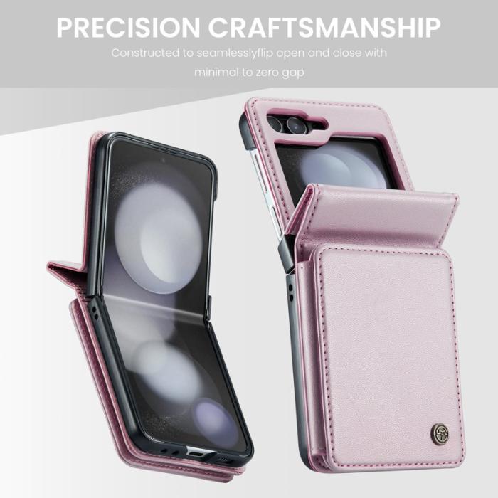 Caseme - CASEME C22 Samsung Galaxy Z Flip5 Fodral Läder med RFID - Rosa