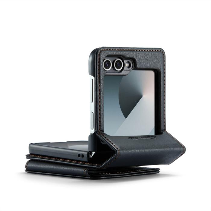 Caseme - CASEME C22 Samsung Galaxy Z Flip7 FE 5G Skal Läder Svart