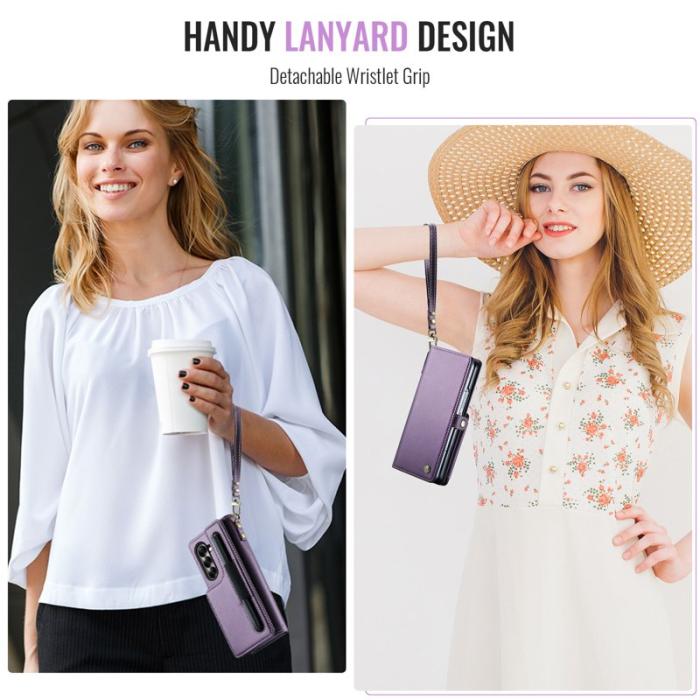 Caseme - CASEME C22 Samsung Galaxy Z Fold7 5G Fodral Läder Lila