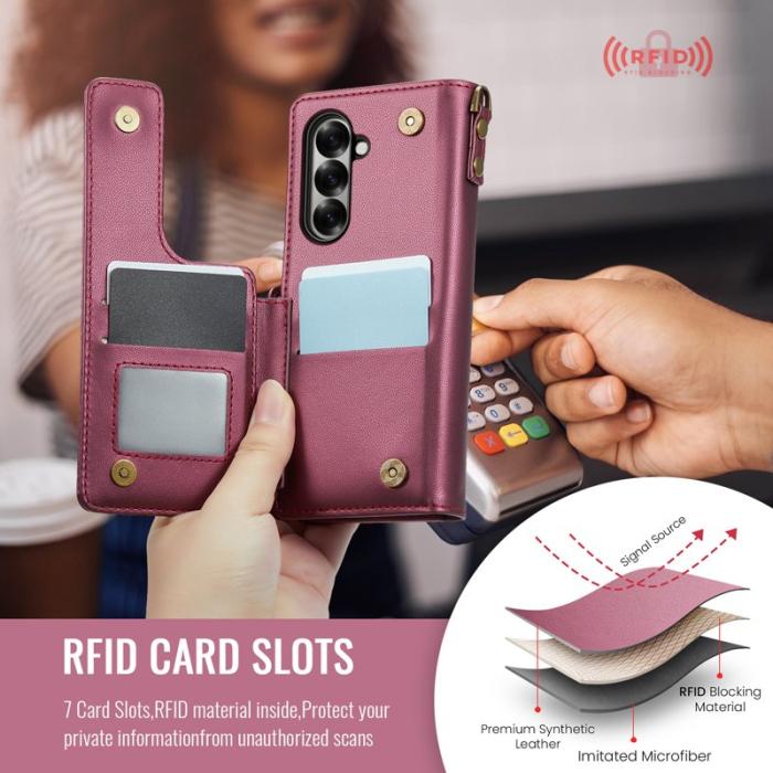 Caseme - CASEME C22 Samsung Galaxy Z Fold7 5G Skal med RFID Röd