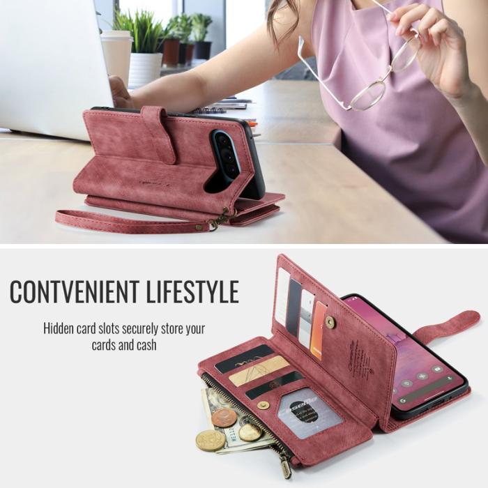 Caseme - CASEME C30 Fodral för Google Pixel 9 Pro XL med rem - Röd