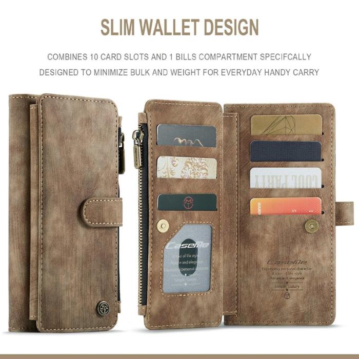 Caseme - CASEME C30 Fodral för iPhone 11 med Rem och Flera Kort - Brun