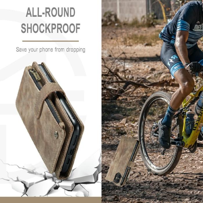 Caseme - CASEME C30 Fodral för iPhone 11 med Rem och Flera Kort - Brun