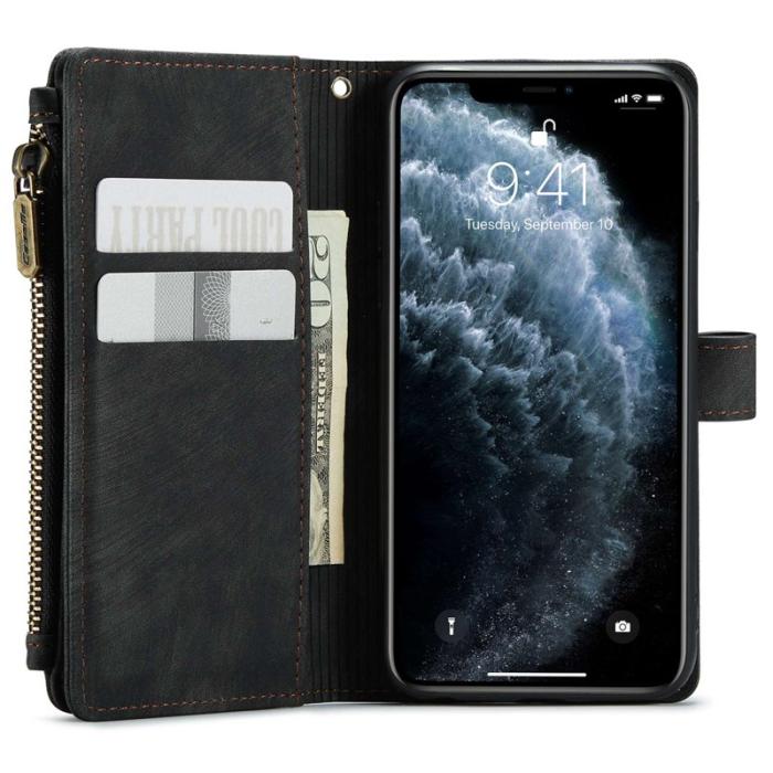 Caseme - CASEME C30 Fodral för iPhone 11 med Rem och Flera Kort - Svart