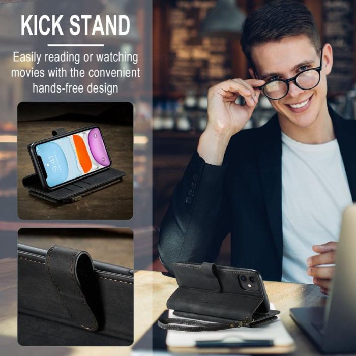 Caseme - CASEME C30 Fodral för iPhone 11 med Rem och Flera Kort - Svart