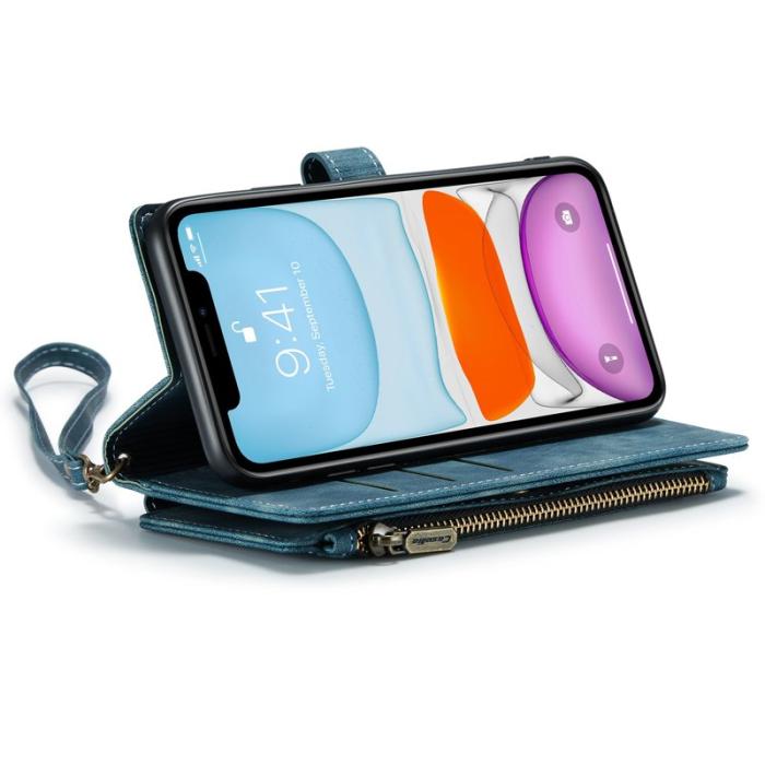 Caseme - CASEME C30 Fodral för iPhone 11 med Rem och Kortfack - Blå
