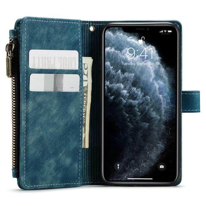 Caseme - CASEME C30 Fodral för iPhone 11 med Rem och Kortfack - Blå