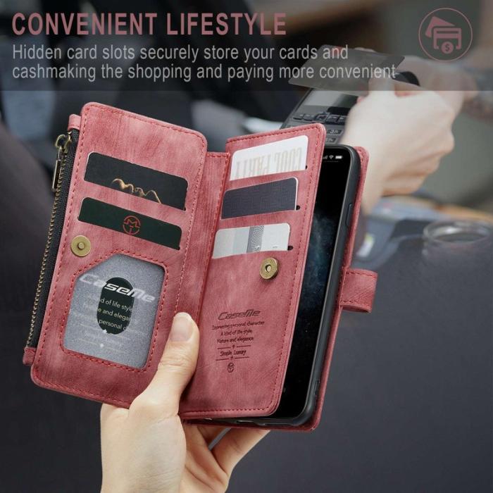 Caseme - CASEME C30 Fodral för iPhone 11 med Rem och Kortfack - Röd