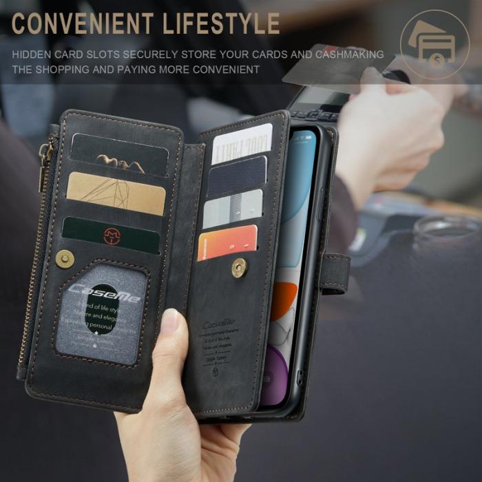 Caseme - CASEME C30 Fodral för iPhone 11 med Rem och Kortfack - Svart