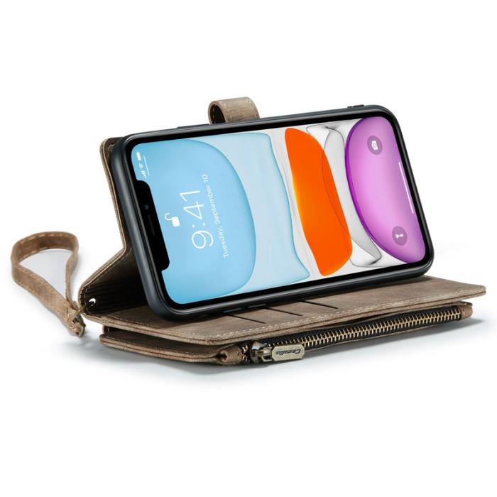 Caseme - CASEME C30 Fodral för iPhone 11 med rem och kortfickor - Brun