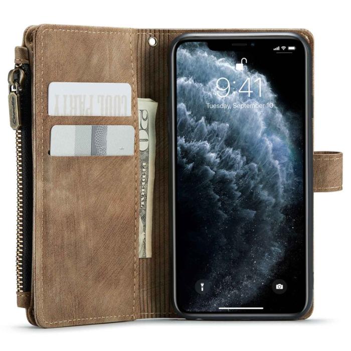Caseme - CASEME C30 Fodral för iPhone 11 med rem och kortfickor - Brun