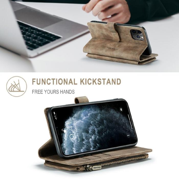 Caseme - CASEME C30 Fodral för iPhone 11 Pro Max med rem - Brun