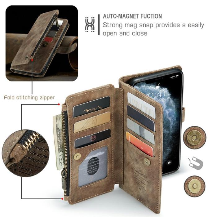 Caseme - CASEME C30 Fodral för iPhone 11 Pro Max med rem - Brun