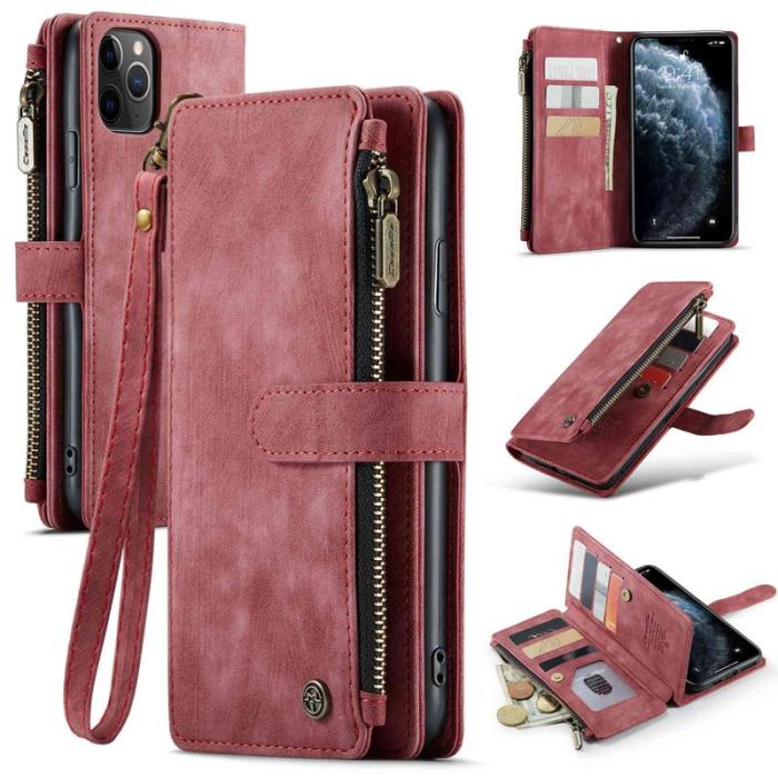 Caseme - CASEME C30 Fodral för iPhone 11 Pro Max med Rem - Röd