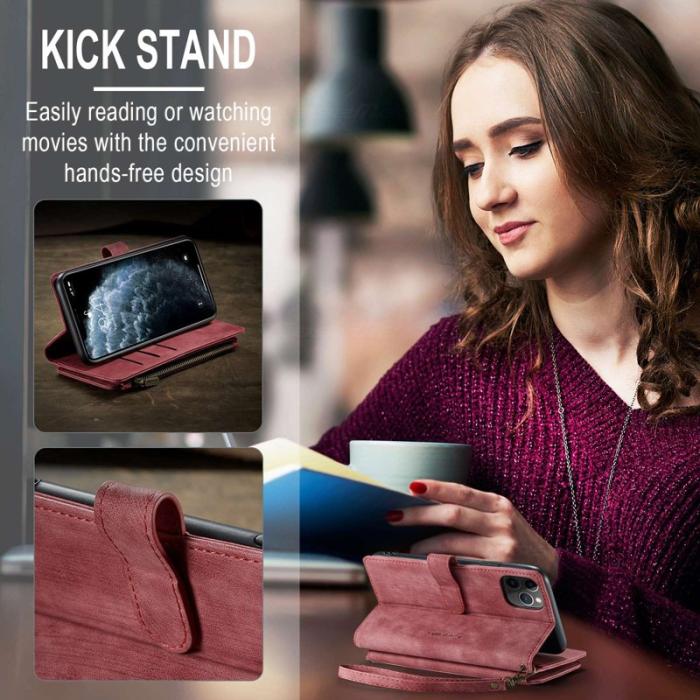 Caseme - CASEME C30 Fodral för iPhone 11 Pro Max med Rem - Röd