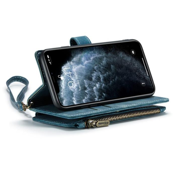 Caseme - CASEME C30 Fodral för iPhone 11 Pro med Rem - Blå PU Läder