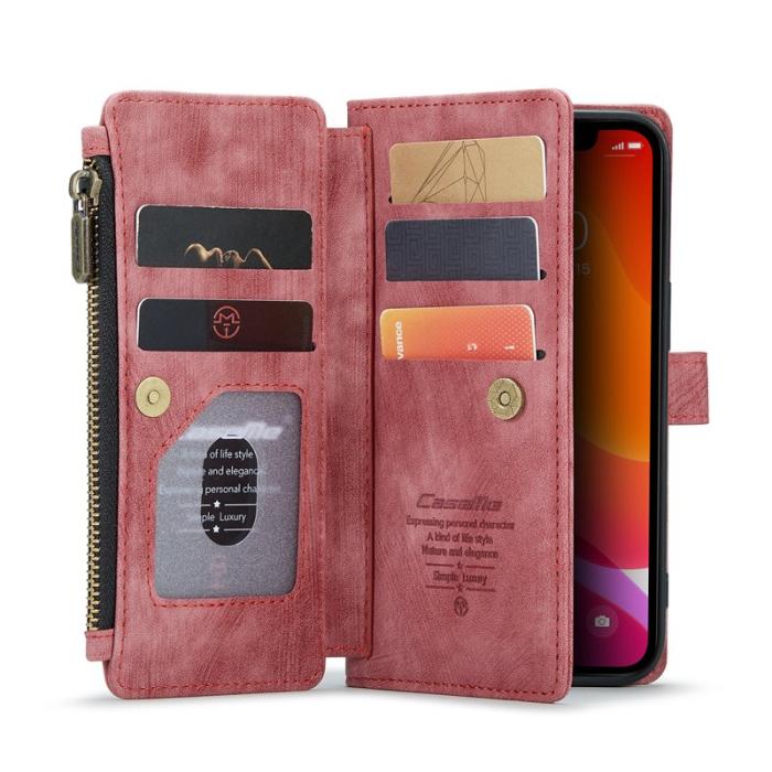 Caseme - CASEME C30 Fodral för iPhone 12/12 Pro med rem - Röd