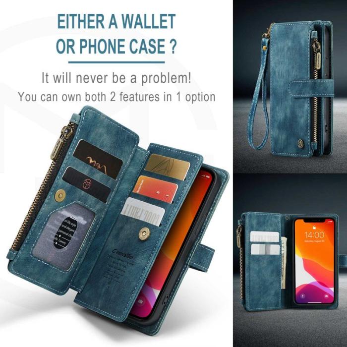 Caseme - CASEME C30 Fodral för iPhone 12 mini med rem - Blå