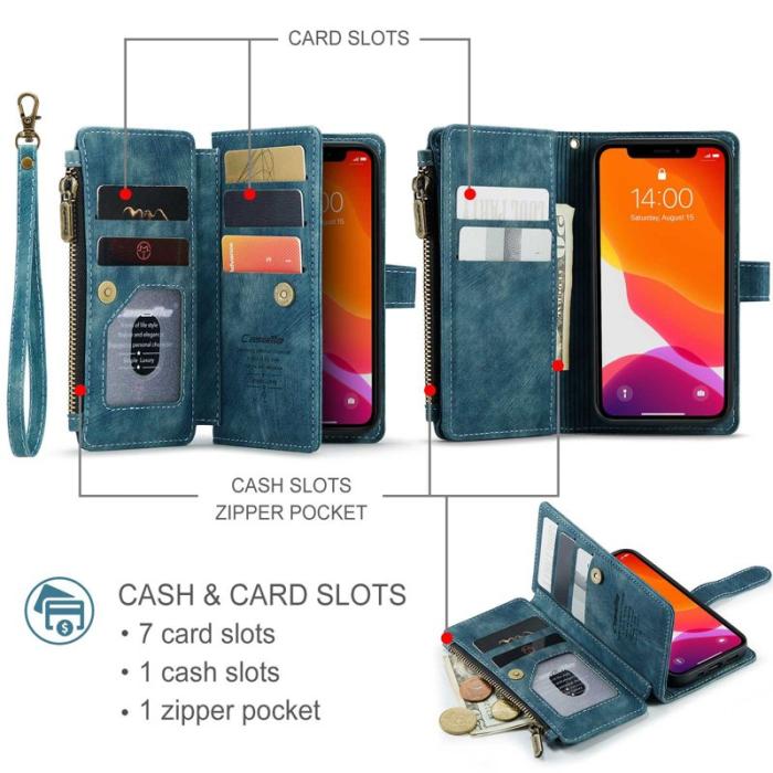 Caseme - CASEME C30 Fodral för iPhone 12 mini med rem - Blå