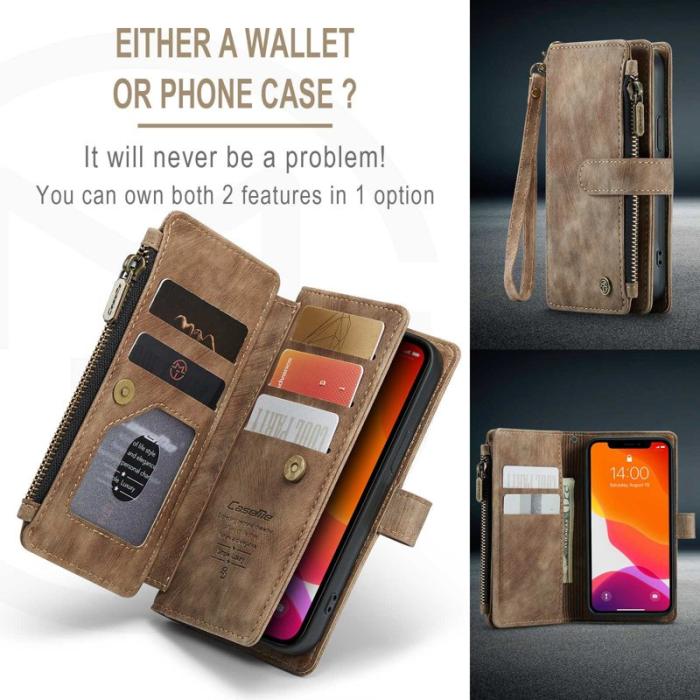 Caseme - CASEME C30 Fodral för iPhone 12 mini med rem - Brun