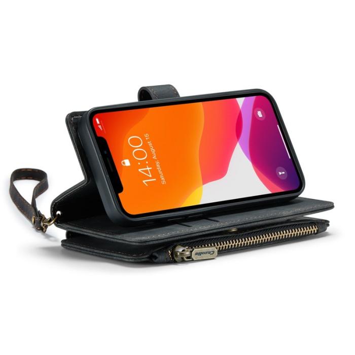 Caseme - CASEME C30 Fodral för iPhone 12 mini med Rem och Kortfack - Svart