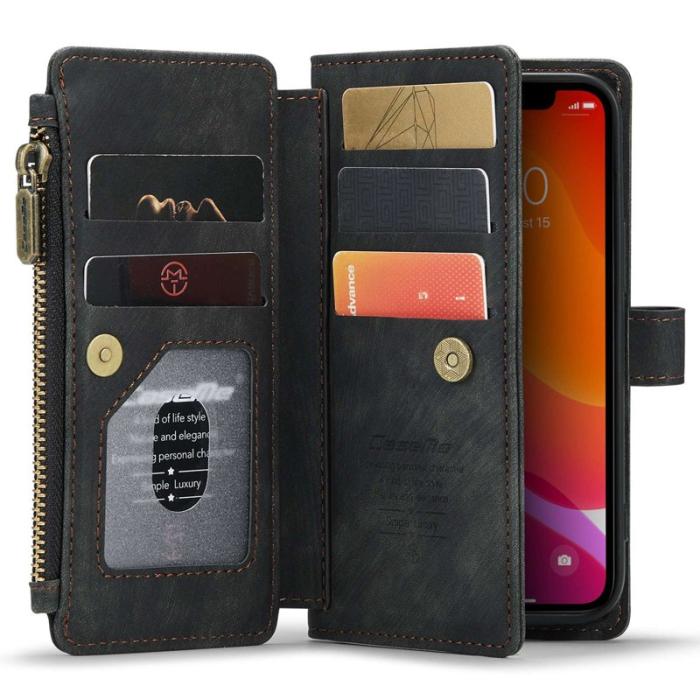 Caseme - CASEME C30 Fodral för iPhone 12 mini med Rem och Kortfack - Svart