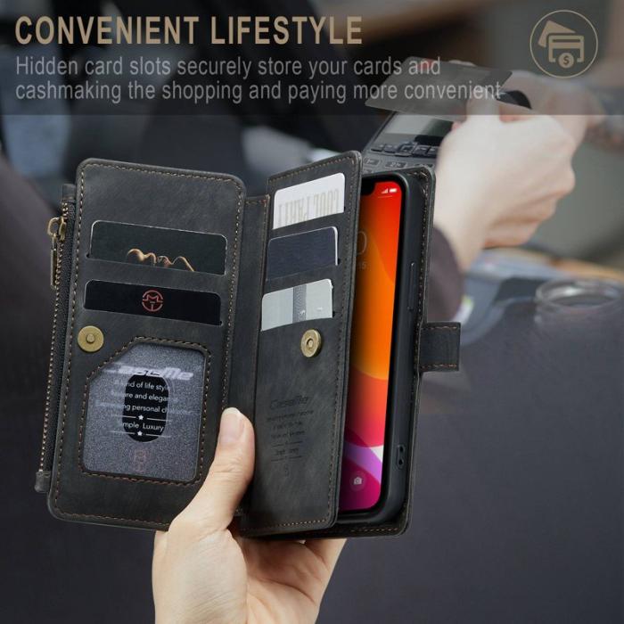 Caseme - CASEME C30 Fodral för iPhone 12 mini med Rem och Kortfack - Svart