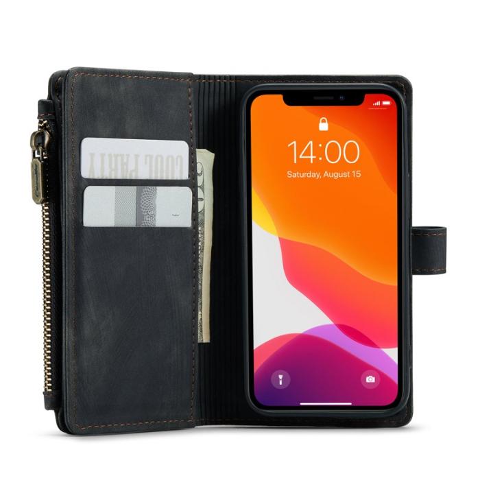 Caseme - CASEME C30 Fodral för iPhone 12 mini med rem och kortfickor - Svart