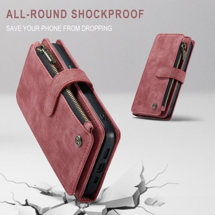 Caseme - CASEME C30 Fodral för iPhone 13 med Rem och Flera Kort - Röd