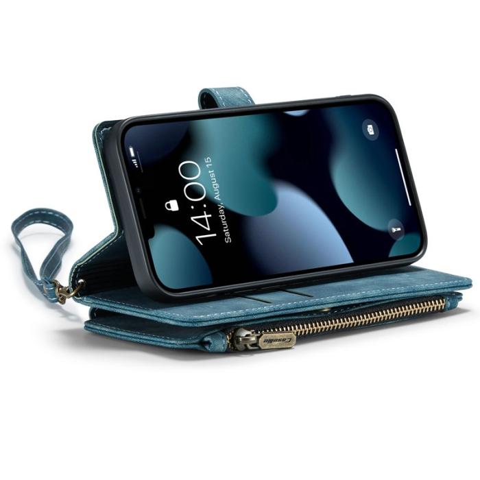 Caseme - CASEME C30 Fodral för iPhone 13 med Rem och Kortfack - Blå