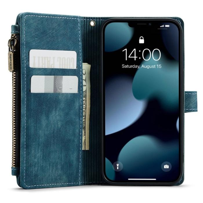 Caseme - CASEME C30 Fodral för iPhone 13 med Rem och Kortfack - Blå