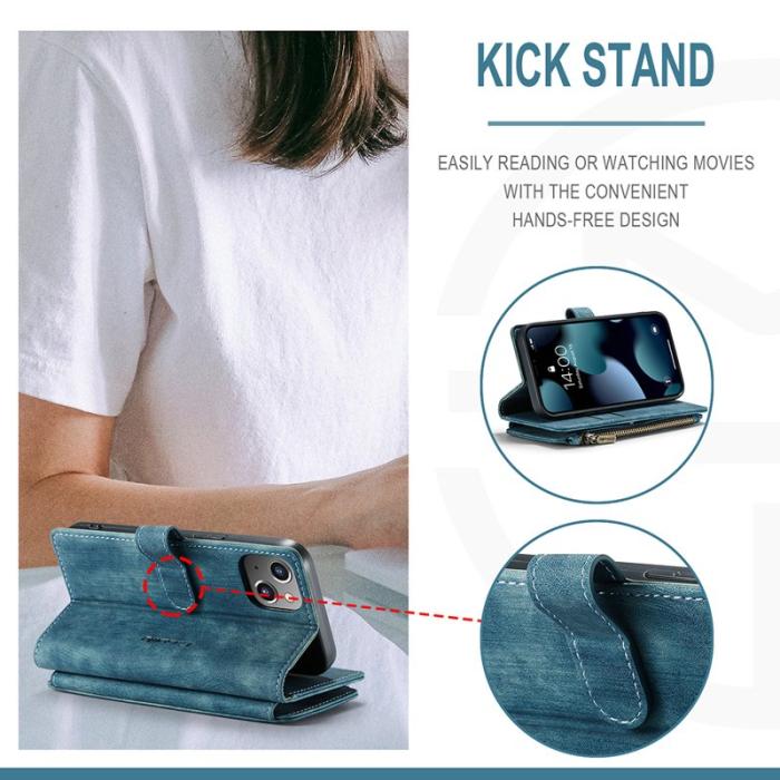 Caseme - CASEME C30 Fodral för iPhone 13 med Rem och Kortfack - Grön