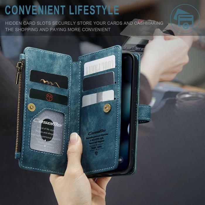 Caseme - CASEME C30 Fodral för iPhone 13 med Rem och Kortfack - Grön