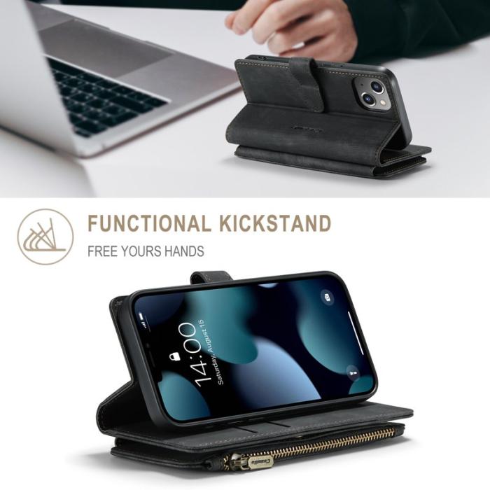 Caseme - CASEME C30 Fodral för iPhone 13 med Rem och Kortfack - Svart