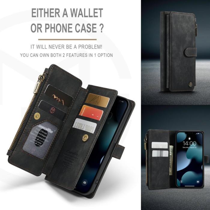 Caseme - CASEME C30 Fodral för iPhone 13 med Rem och Kortfack - Svart