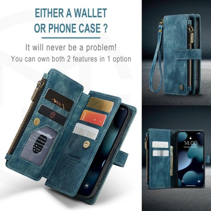 Caseme - CASEME C30 Fodral för iPhone 13 mini med rem - Blå