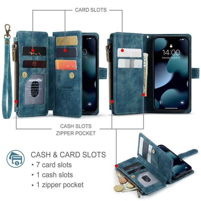 Caseme - CASEME C30 Fodral för iPhone 13 mini med rem - Blå