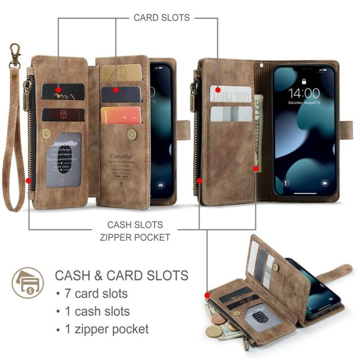 Caseme - CASEME C30 Fodral för iPhone 13 mini med rem - Brun