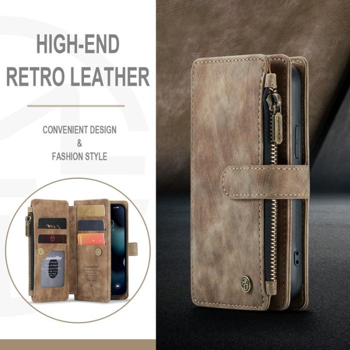 Caseme - CASEME C30 Fodral för iPhone 13 mini med rem - Brun PU Läder