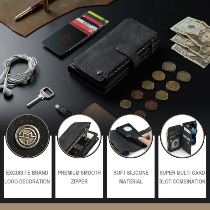 Caseme - CASEME C30 Fodral för iPhone 13 mini med rem och kortfickor - Svart