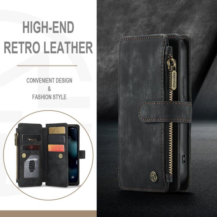 Caseme - CASEME C30 Fodral för iPhone 13 mini med rem och kortfickor - Svart