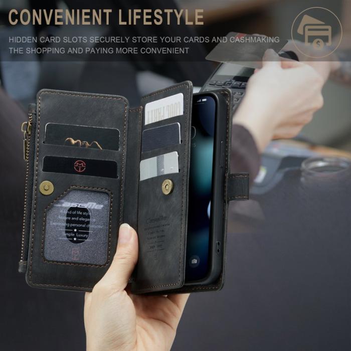 Caseme - CASEME C30 Fodral för iPhone 13 mini med rem och kortfickor - Svart