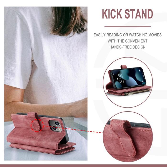 Caseme - CASEME C30 Fodral för iPhone 13 mini med rem - Röd