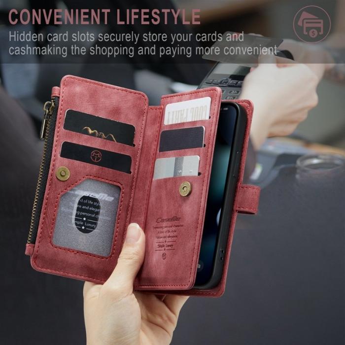 Caseme - CASEME C30 Fodral för iPhone 13 mini med rem - Röd