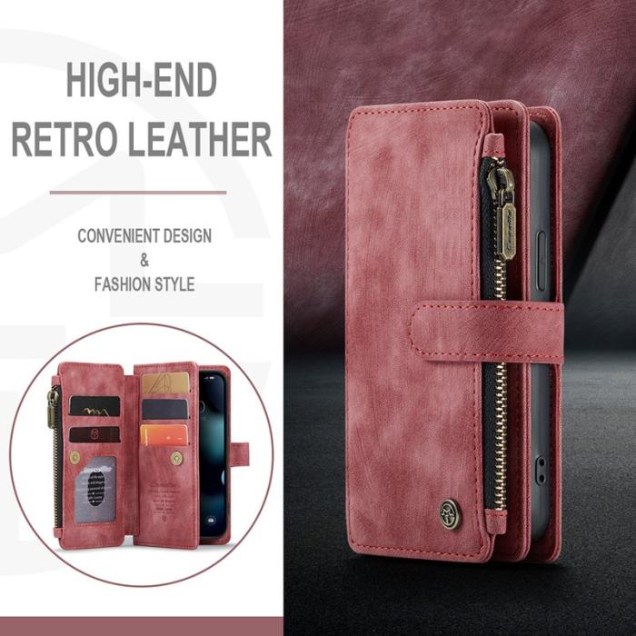 Caseme - CASEME C30 Fodral för iPhone 13 mini med rem - Röd