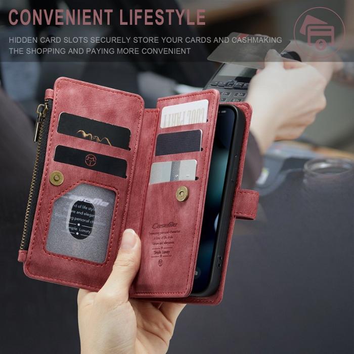 Caseme - CASEME C30 Fodral för iPhone 13 mini med rem - Röd