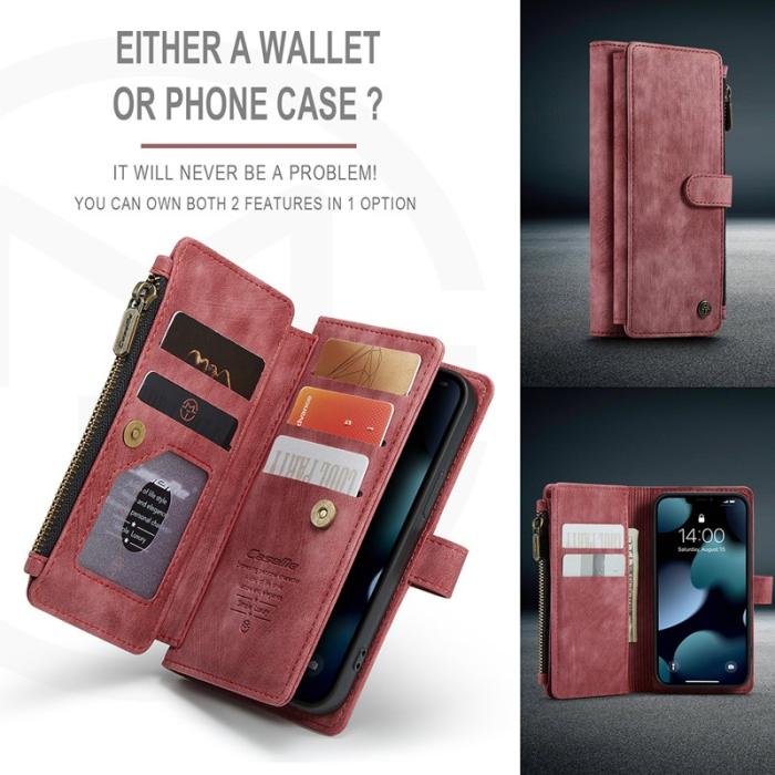 Caseme - CASEME C30 Fodral för iPhone 13 mini med rem - Röd
