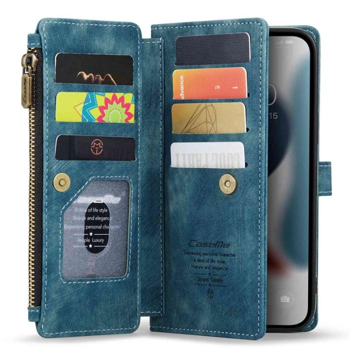 Caseme - CASEME C30 Fodral för iPhone 13 Pro Max med Rem - Blå