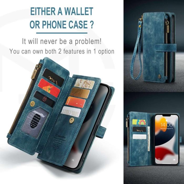 Caseme - CASEME C30 Fodral för iPhone 13 Pro Max med Rem - Blå