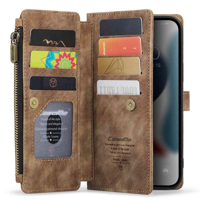 Caseme - CASEME C30 Fodral för iPhone 13 Pro Max med rem - Brun